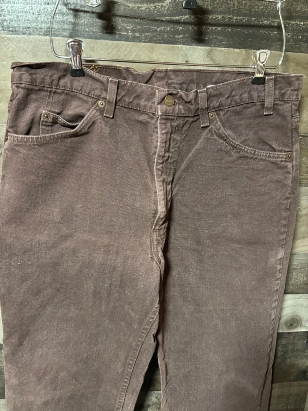 Vintage 90s Levi's Men's 555 Relaxed Fit Straight Leg Dark Brown Jeans 38x32